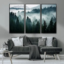 Captivating Misty Forest Wall Art Canvas, Premium Canvas