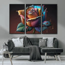 Abstract Rose Wall Art Canvas Print