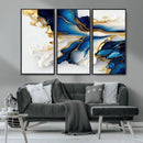 Gold Marble Art - Abstract Geode Gold And Blue Marble Shape by MyGreatCanvas | Canvas Wall Art Prints | Photo Prints & Wall Decor