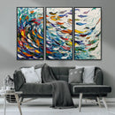 Modern Abstract Fish Shoal Wall Art Canvas Print, Colorful by MyGreatCanvas | Canvas Wall Art Prints | Photo Prints & Wall Decor