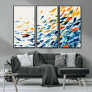 Abstract Fish Shoal Wall Art Canvas Print, Colorful Fish