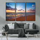 Golden Hour Beach Sunset Wall Art | Canvas Print | Ready to