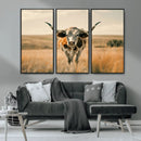 Texas Cow Wall Art Canvas Print for Farm House Wall Decor, by MyGreatCanvas | Canvas Wall Art Prints | Photo Prints & Wall Decor