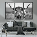 Texas Cow Longhorn Wall Art Canvas Print for Farm House Wall by MyGreatCanvas | Canvas Wall Art Prints | Photo Prints & Wall Decor