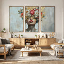 Golden Petal Wall Art Canvas Print - Silhouette Woman Wall by MyGreatCanvas | Canvas Wall Art Prints | Photo Prints & Wall Decor