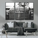 Vintage Farmall Tractor Wall Art Canvas Print, Rustic