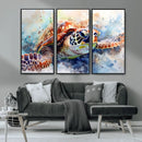 Watercolor Sea Turtle Wall Art Canvas Print - Vibrant Ocean
