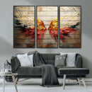 Abstract Angel Wings Canvas Wall Art – Framed and Ready to