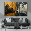 Bear and Bull Wall Art Canvas Print – Abstract Animal
