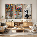 Banksy Wall Art - Banksy Girl and Butterfly Explosion Wall