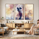 Abstract Watercolor Golf Player Wall Art Canvas Print