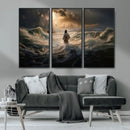 Jesus Walking on Water Wall Art Canvas Print - Religious