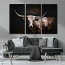 Texas Longhorn Wall Art Canvas Print | Western Ranch Decor |
