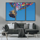 Carl Fredricksen, Up Movie Wall Art, Balloons Wall Art, Air