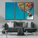 Carl Fredricksen, Up Movie Wall Art, Colorful Balloon House