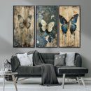 Butterfly Wall Art Trio | Vintage Butterfly Canvas Print | by MyGreatCanvas | Canvas Wall Art Prints | Photo Prints & Wall Decor