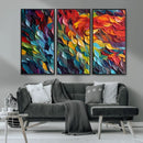 Vibrant Abstract Leaf Wall Art Canvas Print | Bold Colorful