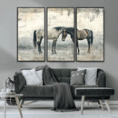 Chines Style Majestic Horses Wall Art | Ready to Hang and