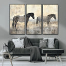 Vintage Horses Wall Art Canvas Print
