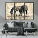 Chinese Style Abstract Black Horses Wall Art Canvas Print - by MyGreatCanvas | Canvas Wall Art Prints | Photo Prints & Wall Decor