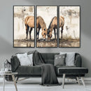 Vintage Horses Wall Art | Ready to Hang and Framed Triptych by MyGreatCanvas | Canvas Wall Art Prints | Photo Prints & Wall Decor