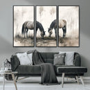 Chines Ink Style Vintage Horses Wall Art Canvas Print for by MyGreatCanvas | Canvas Wall Art Prints | Photo Prints & Wall Decor