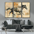 Chines Style Running Horse Western Wall Art | Farmhouse Wall