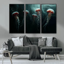Abstract Jellyfish Wall Art Canvas Print