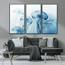 Blue Jellyfish Wall Art Canvas Print