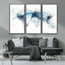Flight Route Map Wall Art Canvas Print, Abstract Air Traffic