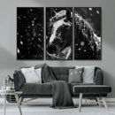 Winter Horse Wall Art | Black and White Horse Print | Ready by MyGreatCanvas | Canvas Wall Art Prints | Photo Prints & Wall Decor