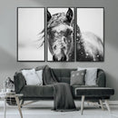 Western Wall Art | Black and White Winter Horse Wall Art | by MyGreatCanvas | Canvas Wall Art Prints | Photo Prints & Wall Decor