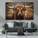 Longhorn Bull Wall Art | Canvas Print | Ready to Hang | by MyGreatCanvas | Canvas Wall Art Prints | Photo Prints & Wall Decor