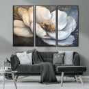 White Magnolia Flower Wall Art Canvas Print | Abstract
