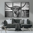 Scottish Highland Cow Wall Art Canvas Print | Ready to Hang