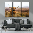 Scottish Highland Cow Canvas Wall Art – Rustic Farmhouse
