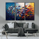Vibrant Abstract Fish Swarm Art – Colorful Fish Inspired by MyGreatCanvas | Canvas Wall Art Prints | Photo Prints & Wall Decor