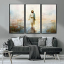 Framed Jesus Walking on Water Wall Art - 3-Panel Christian by MyGreatCanvas | Canvas Wall Art Prints | Photo Prints & Wall Decor