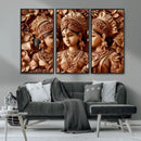 Indian Woman Statue Wall Art Canvas Print