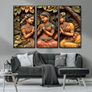 Indian Woman Statue Wall Art Canvas Print