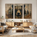 Abstract 399 Bear Wall Art | Rustic Cabin Wall Decor with