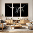 Texas Black Longhorn Bull Wall Art Canvas Print - Western by MyGreatCanvas | Canvas Wall Art Prints | Photo Prints & Wall Decor