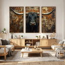 Longhorn Texas Cow Bull Wall Art | Rustic Farmhouse Canvas by MyGreatCanvas | Canvas Wall Art Prints | Photo Prints & Wall Decor