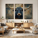Texas Western Wall Art Canvas Print - Abstract Cow Longhorn by MyGreatCanvas | Canvas Wall Art Prints | Photo Prints & Wall Decor