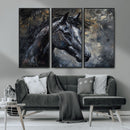 Large Abstract Horse Wall Art Canvas Print | Farmhouse Wall