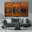 Fall Foliage Wall Art - Autumn Reflection Canvas Print,