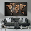 World Map Canvas Print – Framed Travel Map Wall Art for