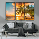 Tropical Sunset Beach Canvas Wall Art Print – Vibrant Palm by MyGreatCanvas | Canvas Wall Art Prints | Photo Prints & Wall Decor