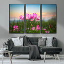 Pink Flower on the Mountain Canvas Print, Framed Pink Flower