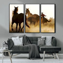 Horses and Cowboys Wall Art Canvas Print by MyGreatCanvas | Canvas Wall Art Prints | Photo Prints & Wall Decor